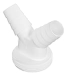 Sanitop-Wingenroth Double raccord de tuyau, pour le raccordement du tuyau de vidange de deux machines à laver ou lave-vaisselle, type 1 1/2" x 20-24 mm, plastique, blanc, 223195