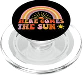 Here Comes The Sun Style rétro arc-en-ciel PopSockets PopGrip pour MagSafe