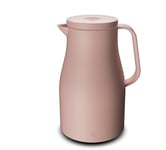 alfi ECONSCIOUS Bouteille isotherme 1,0 l, rose poudré, avec insert en verre trempé hygiénique en plastique bio, bouchon rotatif avec bouton pression, versement d'une seule main, idéal comme