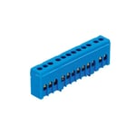 Morek - Bornier de neutre isolé bleu 12 bornes pour câble de 1,5 à 16mm² - rail din
