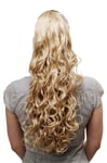 Voluminous Flowing Hair Piece Braid Curly Curls Long 60cm Blonde Clip On N310-26