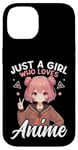 Coque pour iPhone 14 Just a Girl Who Loves Anime Merch Afro-Américain Afro