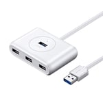 Ugreen Hub USB-C till 4 x USB-A 3.0, 1m - Vit