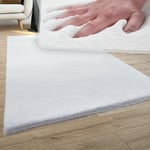 Paco Home - Tapis Salon Adulte Poil Long Shaggy Lavable En Machine Moelleux Pelucheux Blanc 60x90 cm