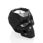 Candellana Skull Low-Poly Bougie parfumée citron vert mat 12,5 x 8 x 8 cm, 100 ml, cire européenne, mèche en coton naturel, anti-moustique