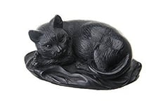 DANILA-SOUVENIRS Decorative Stone Statue Figurine Sculpture Lying Black Cat 10 cm