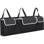 Start - Organisateur de coffre de voiture, sac de coffre de siège arrière, sac de rangement durable avec Velcro vous offre le plus grand espace de