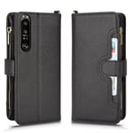 Yhteensopiva Sony Xperia 1 Iii Flip Case Pu -nahkaisen magneettikorttipaikan hihnakäsilaukun kanssa