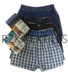 Pack Of 6 Men's Woven Boxer Shorts, Loose Fit Cotton Underwear, S M L Xl Xxl