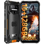 OUKITEL WP23 PRO Rugged Smartphone - 16GB RAM+128GB ROM 10600mAh Mobile Phones, 6,52" HD+ Display Android 13 Phone, 13MP+5MP Camera, IP68 Waterproof Phone Unlocked/Dual SIM 4G/NFC/OTG/GPS - ORANGE