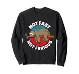 Funny Sloth Design Not Fast Not Furious Retro Vintage Sweatshirt