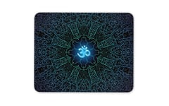 Neon Om Symbol Mouse Mat Pad - Peace Yoga Spiritual Blue Computer Gift #15902