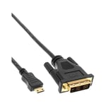 InLine 17474P Mini HDMI C Male to DVI 18 + 1 Cable 0.5 m Black with Gold-Plated Contacts