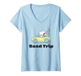 Womens Peanuts Road Trip Snoopy And Woodstock V-Neck T-Shirt