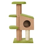 Feandrea WhimsyWonders Arbre à Chat, Tour de Jeux 110 cm pour Chats d’Intérieur, Niche avec Plateforme Rembourrée, Poteau à Griffer, Vert Printemps et Marron Terre Clair PCT315G01