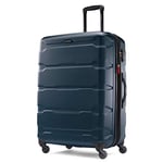 Samsonite Omni Pc Hardside Bagage Extensible Rose Taille Unique, Bleu Sarcelle, Checked-Large 28-inch, Omni Pc Valise Rigide Extensible avec roulettes pivotantes