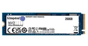 Kingston 250Gb Nv2 Pcie 4.0 Nvme Ssd, R/W 3000/1300 Mb/S