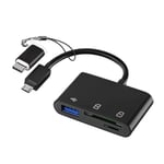 Adaptateur de type C TF CF SD Lecteur de carte mémoire OTG ampa er Compact Flash USB-C pour iPad Pro Huawei pour Macbook USB Type C Cardreader - Type Android TC black