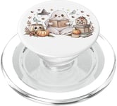 Cute Spooky Ghost Reading A Book Pumpkins Reader Bookworm PopSockets PopGrip for MagSafe