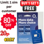 20p O2 Sim Card Pay As You Go PAYG 2G/3G/4G/5G Standard Micro Nano 02-All Device