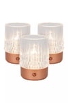 Lily oppladbar bordlampe 3W 2700/3000 Kelvin  3-pakning - Dimbar - Kobberfarget