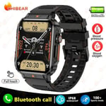 Uusi 1.95 Outdoor Military Man Smart Watch Miesten Bluetooth Call Smart Watch Miesten Android Ios Ip68 Vedenpitävä Ftiness Kellot_Black silicone belt_Outdoor Military