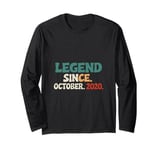 Kids 4 Years Old Legend Since October 2020 4th Birthday Long Sleeve T-Shirt