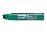 Pentel N50xl, Grön, Mejselspets, Grön, Metall, 70 M, Kartong, Glas, Metall, Papper, Plast, Gummi, Trä