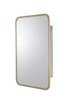 Croydex Bathroom Mirror Cabinet - Stainless Steel and Brass, Gold Frame, Left Hand Side Hinge, Magnetic Door Latch, Fully Assembled Bathroom Cabinets with Mirror, Fixed Shelf Included