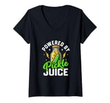 Womens Powered By Pickle Juice Cucumber Vegan Fitness V-Neck T-Shirt