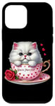 Coque pour iPhone 12 mini Tasse à thé en forme de chat You're Purrfect