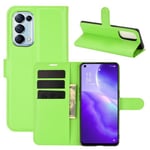 Oppo Find X3 Lite      Pu Wallet Case    [Green]