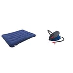 Milestone Camping 88010 Flocked Double Airbed/Easy Inflate & Deflate/Weatherproof & Family Gatherings & Intex Outdoor Foot Pump available in Multi - Coloured - Size 28 cm