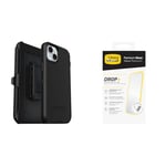 Otterbox Defender Apple iPhone 15 Plus/iPhone 14 Plus - Black with Premium Tempered Glass Protector