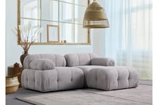 Bengul Sofa med Sjeselong 2-seter - Lys grå 2 seters sofa divan Lysegrå