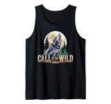 Call of the Wild Howling Wolf Under Full Moon Tank Top