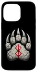 Coque pour iPhone 14 Pro Max Berserker Ours Pattes d'ours Rune de Berserk Symbole Viking