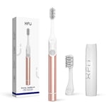 Seago Battery Electric Toothbrush with 2 Brush Heads, Travel Electric Toothbrush Portable Toothbrush, Sonic Electric Toothbrush for Adults and Kids, Battery not Included, SG2102 (Gold)