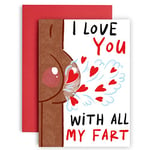 Huxters Funny Anniversary Card – I Love You with All My Fart Birthday Card – Hilarious Valentines Card for Husband, Wife, Boyfriend, Girlfriend – Eco-Friendly Uncoated Paper – A5 (Bottom 1)