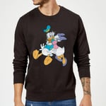 Sweat Homme Donald et Daisy Duck Câlin (Disney) - Noir - L