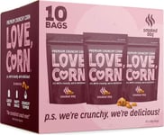 LOVE CORN BBQ Crunchy Corn Snack 45g x 10 Bags – Healthy Snacks Ideal for Gluten