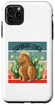 Coque pour iPhone 11 Pro Max Capybara fleur couronne nature harmonie joie animal amateur