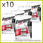 10 x Energizer CR2 3v Lithium Photo Battery DLCR2  Longest Expiry Fast Delivery