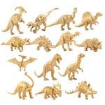 Mini Figurines De Dinosaures En Or Pour Enfants, Jouet De Simulation, Modèle De Décoration