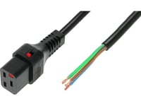 Open/Iec C19 Straight Cable Ż 5M Black Power Cable With Iec Lock