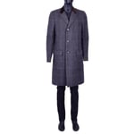 DOLCE & GABBANA Virgin Wool Houndstooth Coat with Velvet Collar Brown Gray 07012
