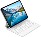 Housse De Clavier Pour Ipad Pro 12.9"", Clavier Qwerty Américain Avec Pavé Tactile Multipoint Et Support Flottant Magnétique, Sans Fil Connectivité Bluetooth, Pour 12.9"" Ipad Pro (2022) Blanc