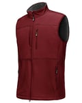 33,000ft Gilet Softshell pour Homme, Veste Sans Manches Légère et Respirante, Coupe-vent pour Voyage, Randonnée, Course à Pied, Golf Rouge Foncé L