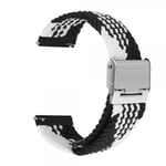 Samsung Galaxy Watch 20mm Armband Nylon Vit Svart