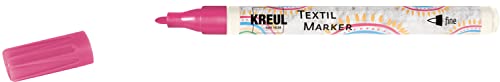 KREUL 90663 - Textil Marker fine, rose, épaisseur de trait env. 1 à 2 mm, crayon de couleur pour tissus et textiles clairs, résistant au lavage après fixation